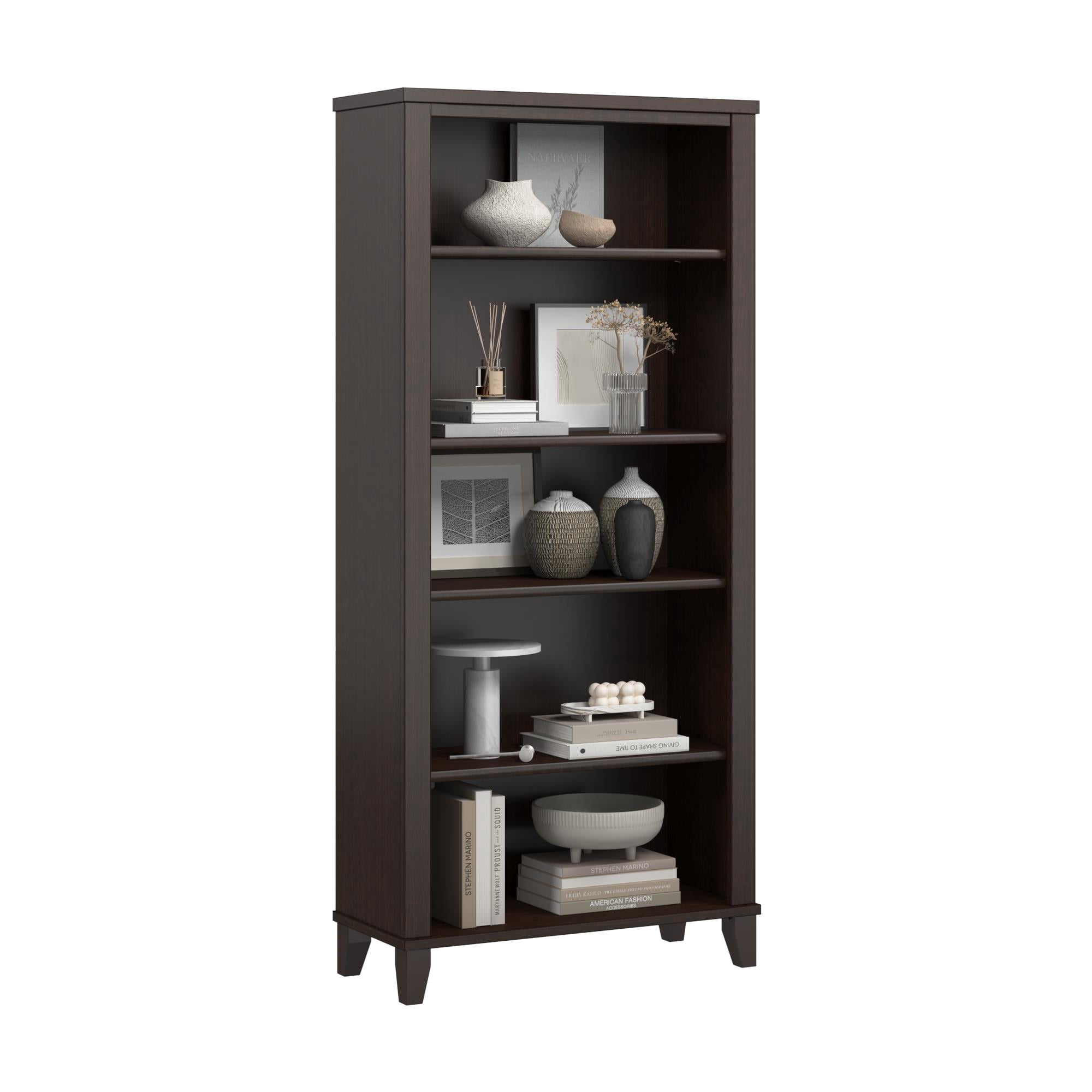 Somerset Tall 5 Shelf Bookcase in Mocha Cherry - Engineered Wood