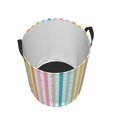 thumbnail image 4 of YFYANG Waterproof Laundry Hamper, Rainbow Line Pattern Laundry Basket Oxford Fabric with Handle Foldable, M, 4 of 8