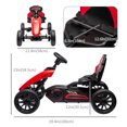 thumbnail image 3 of Aosom Pedal Go Kart for Kids w/ Swing Axle, Adjustable Bucket, Red, 3 of 10