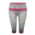 thumbnail image 4 of AherBiu Plus Size Capris for Women Low Rise Elastic Drawstring Joggers Sweatpants Running Sports Capri Pants, 4 of 4