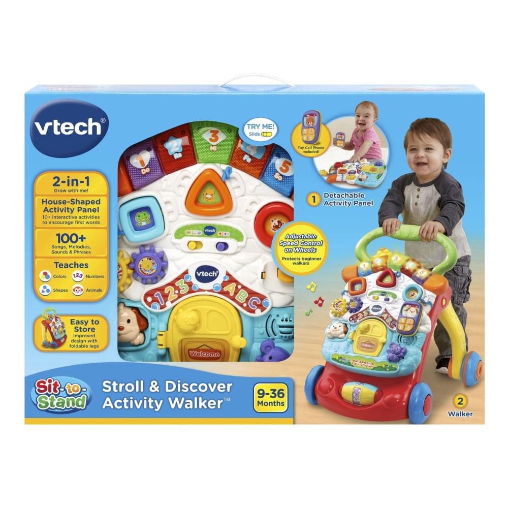 VTech Super trotteur parlant , Rouge,  Jouet évolutif pour bébés et tout-petits - Version anglaise, 9-36 Mois