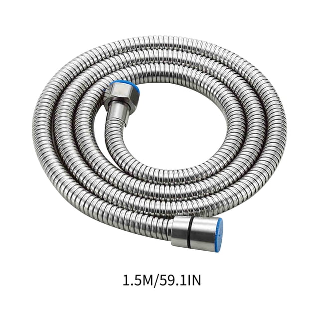 Boyau de Douche en Acier Inoxydable 1,5 m avec Raccords Standard de 1/2 Po pour Raccord de Pomme de Douche à Valve