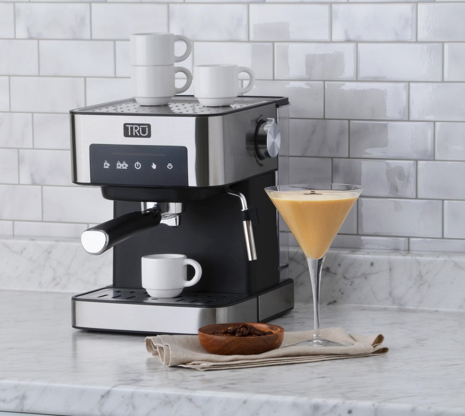 Machine à expresso semi-automatique à écran tactile TRU, 15 bars, acier inoxydable