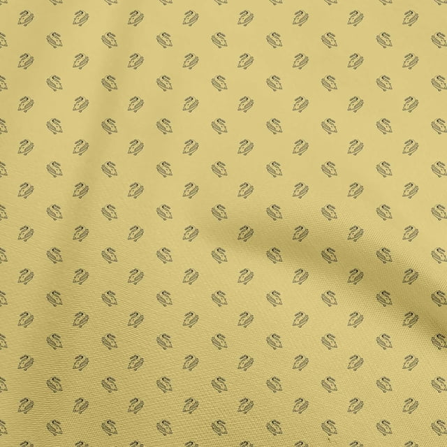 oneOone Rayon Yellow Fabric Retro Minimal Iron Sewing Material Print Fabric By The Yard 56 Inch Wide
