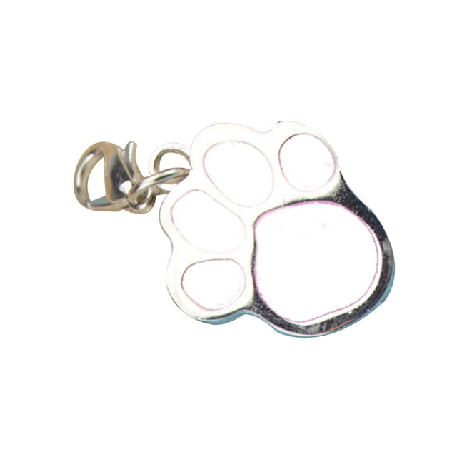 ZLight Étiquettes pour Animaux Gravées Chien Chat Disque Rond Collier en Acier Inoxydable Étiquette Animaux ID Blanc