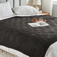 thumbnail image 1 of Meitianfacai Camping Blanket Sofa Blanket Daylight Blanket Knitted Boho Conditioning Napping Blanket Sofa Cover Blanket Woolen Blanket, Black, 1 of 6