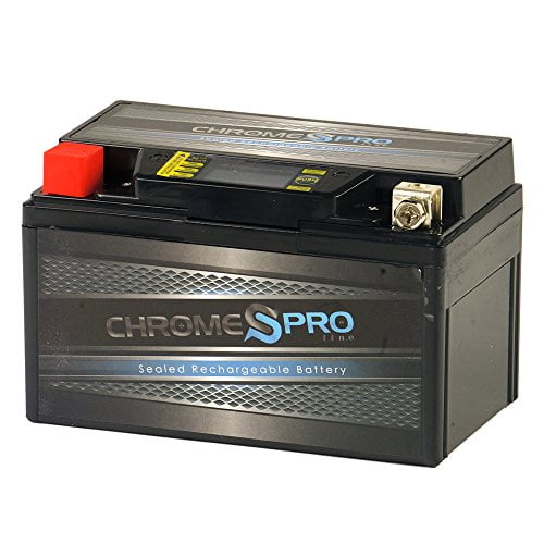 Chrome Pro YTX7A-BS Batterie de Remplacement iGel Sans Entretien avec Affichage Numérique pour VTT, Moto et Trottinette : 12 Volts, 0,7 Ampères, 6 Ah, Écrou et B