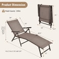 thumbnail image 2 of Gymax Chaise Longue d'Extérieur Réglable pour Patio et Plage, Fauteuil Inclinable Pliant, Brun, 2 of 8