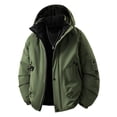 thumbnail image 1 of Manteaux pour Hommes Unis Épais à Capuche Imperméables à Manches Longues, 1 of 2
