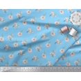 thumbnail image 2 of Soimoi Blue Poly Georgette Fabric Leaves & Freesia Floral Fabric Prints By Yard 42 Inch Wide, 2 of 5