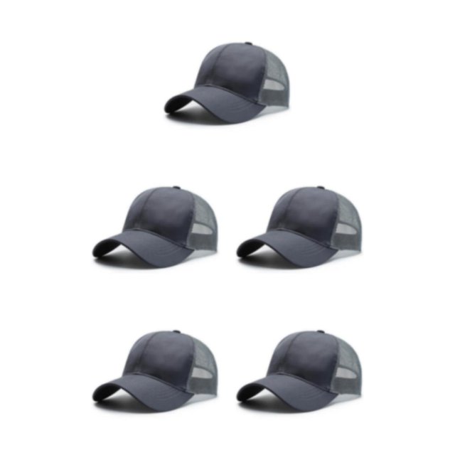 relayinert Fashionable Polyester Mesh Trucker Hat Stay Cool And Stylish Sporty Style grey 5Set