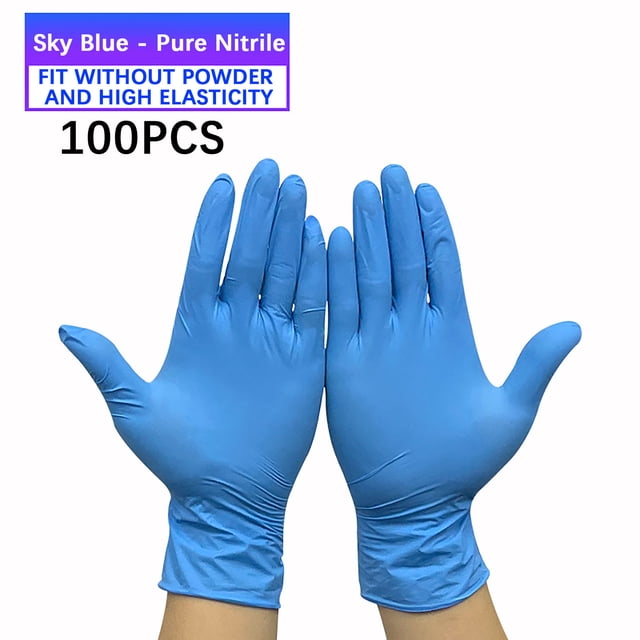 XYAIYT 100pc Disposable Nitrile Gloves for Dishwashing and Household Use Food Grade Non-Sterile-Free Versatile Protection Safe and Skin-Friendly for Allergies Puncture Resistant