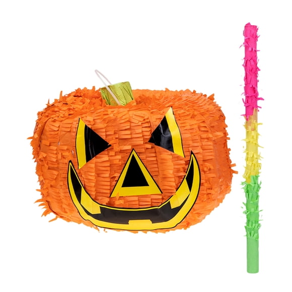 1 Set Halloween Pumpkin Pinata Gatherings Stick and Candy Fillers Pinata Halloween Pinata Toy Halloween Treat Container Pinata Decor