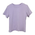 thumbnail image 1 of HVOBBTY T-Shirt Classique à Manches Courtes pour Tout-Petit, T-Shirt Ample Uni pour Enfants Garçon Fille à Manches Courtes, Blouses à Col Rond Style Western Haut Violet, 100, 1 of 3