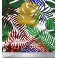 thumbnail image 1 of Soimoi Green Silk Fabric Tropical Leaves Print Fabric by the Yard 42 Inch Wide, 1 of 5