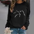 thumbnail image 1 of Chandails à Capuchon Mode pour Femmes 2023 et Hiver Décontracté Ample Imprimé Chat Manches Longues Col Rond Chandail Rabais de 50 % Liquidation Costumes d'Halloween/Noël, 1 of 4
