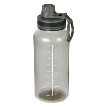 Gourde de sport Mainstays en plastique noir (34 oz / env. 1 L) à large ouverture et bouchon à vis