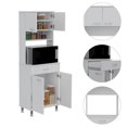 thumbnail image 3 of TUHOME Della Kitchen Pantry Engineered Wood Pantries in White, 3 of 6