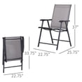 thumbnail image 3 of Outsunny 2-Piece Folding Dining Chair Set for Relaxing on Patio, Grey, 3 of 10