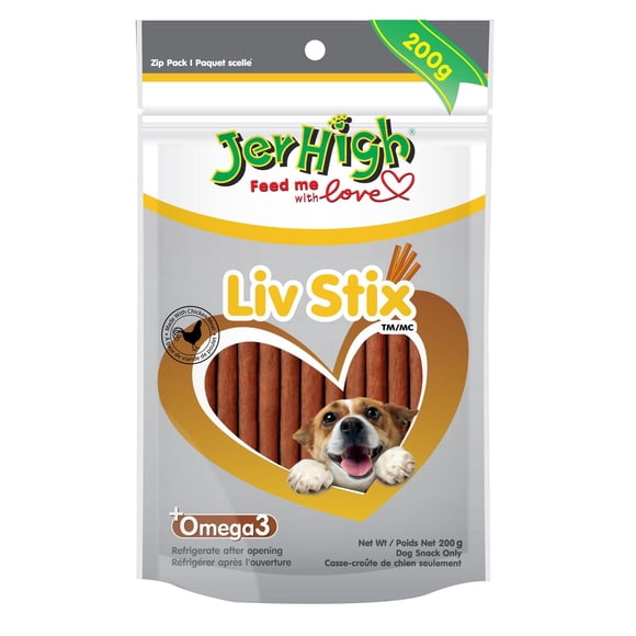 Casse-croûte sec au foie Stix de JerHigh pour chiens
