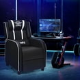 thumbnail image 3 of Gymax Massage Gaming Recliner Chair Racing Single Lounge Sofa Home Theater Seat White, 3 of 10