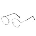 thumbnail image 1 of CAROOTU Monture Ronde en Métal Lunettes Plates à Lumière Bleue Changeant de Couleur Mode Simple, 1 of 6