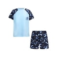 thumbnail image 1 of Zaldita Boys Short Sleeve Printed Rash Guard Two Pieces Swimsuit Set Summer Beach Bathing Suit Sky Blue A 4XL, 1 of 7