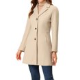 thumbnail image 4 of INSPIRE CHIC Manteaux d'Hiver Longs pour Femmes à Simple Boutonnage, Revers Cranté, Blanc Crème m, 4 of 5