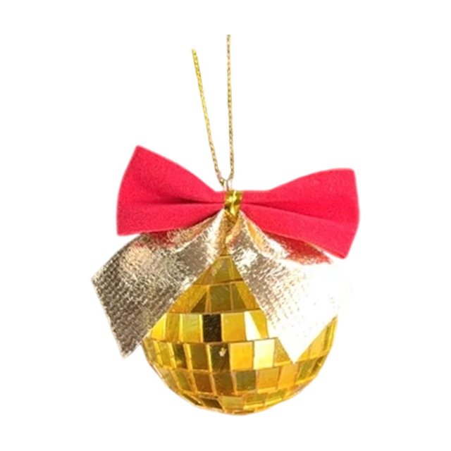 Rose Gold 2 Inches Rose Gold Christmas Ball With Bow Flocked Ornament For Christmas Tree