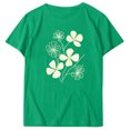 thumbnail image 4 of KIHOUT Nouveau Haut de Mode d'Été pour Femmes 2025, T-Shirt à Manches Courtes à Col Rond Décontracté à Imprimé Floral Vert P, 4 of 5