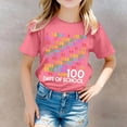 thumbnail image 2 of PMVFHDE T-Shirts Fille T-Shirt Décontracté Imprimé à Col Rond à Manches Courtes T-Shirt Chemise Décontractée Rose,8-9 Ans, 2 of 6