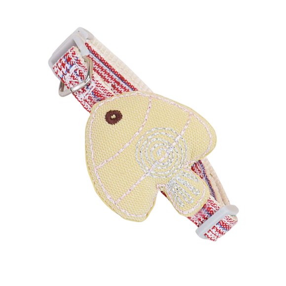 QualitChoice Colorful Little Fish Charm Cat Collar Adjustable Dog Lovely Stretch Necklace Pet Nameplate Supplies Buckle Training Red