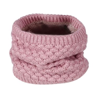 Unisex Warm Knit Neck Circle Scarf Chunky Thick Circle Loop Scarf (Pink)
