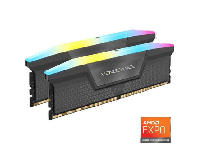 CORSAIR Vengeance RGB 16GB (2 x 8GB) 288-Pin PC RAM DDR5 5200 (PC5