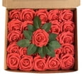 thumbnail image 2 of 25Pcs Realistic Foam Roses – Non-Fading Artificial Flowers with Stems for Wedding Bouquets, Valentine’s Decor & Bridal Shower Arrangements, 2 of 6