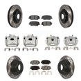 thumbnail image 1 of Transit Auto Front Rear Disc Brake Coated Caliper Drilled Slotted Rotors and Semi-Metallic Pads Kit (10Pc) for Car 2014-2015 Kia Sorento Limited with 3.3L with Red Painted Calipers KCD-100296S, 1 of 2