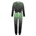 thumbnail image 4 of Soldes de Liquidation tumgatte Tenues pour Femmes Tenues Décontractées Grande Taille Tenues d'Automne pour Femmes Ensemble Détente Mode Imprimé Manches Longues Col Rond Chandail à Enfiler Hauts et Pantalons Ensemble 2 Pcs pour Femmes, 4 of 5