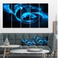 thumbnail image 1 of Fractal 3D Circled Blue Waves - Abstract Canvas Art Print, 1 of 3