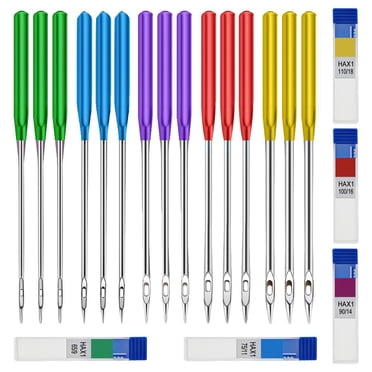 15 Pcs Aiguilles de Machine à Coudre en Acier Inoxydable Tailles Assorties pour Singer, Brother