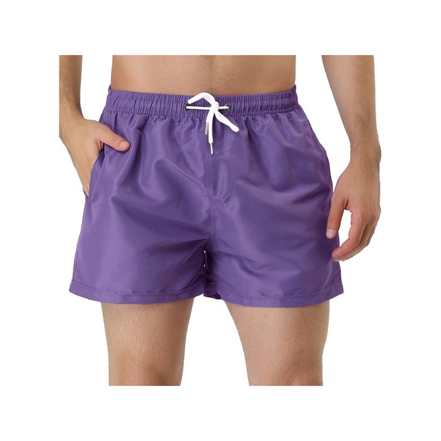INSPIRE CHIC Men's Quick Dry Swim Trunks Lightweight Polyester Board Shorts with Mesh Lining 30 Purple