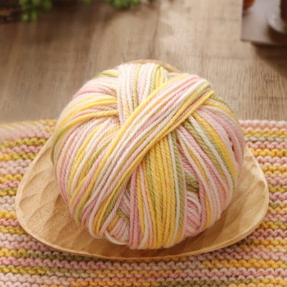 Qonioi Fil de Laine au Lait, Fil Multicolore Teinture sur Nœuds pour Tricot à la Main, Écheveau de Laine Doux et Durable pour Crocheter Chandails Écharpes Tuques