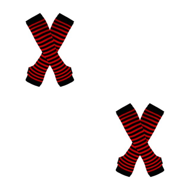 ZheElen Stand Out With Thick Thighs Long Socks And Gloves Set Made With Polyester And Highly Elastic Red and black 2Set