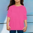 thumbnail image 2 of PMVFHDE T-Shirt à Manches Longues pour Enfants Garçons Filles Automne Printemps Col Rond T-Shirt Hauts, Rose Vif, 6-7 Ans, 2 of 4