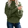 thumbnail image 2 of Ladies Mid Neck Sweater Long Sleeve Sweatshirts Loose Long Sleeve Knit Fall Sweaters Men Solid Color Sweater Pullover Sweatshirts for Big and Tall Top, 2 of 6