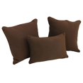thumbnail image 1 of Double-corded Solid Twill Throw Pillows with Inserts (Set of 3), Chocolate, 1 of 5