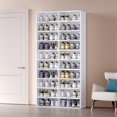 thumbnail image 5 of ANTBOX 10-Tier Stackable Shoe Organizer Cabinet with Magnetic Doors, Foldable Plastic Storage, Clear, 5 of 5