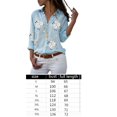 thumbnail image 2 of pitrice Women Lapel Long Sleeve Blouse Girls Floral Pattern Loose Style Tops Shirt, 2 of 6