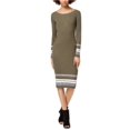 thumbnail image 1 of Bar III Robe Chandail Midi en Tricot Côtelé pour Femmes, Vert, Petit, 1 of 3