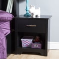 thumbnail image 1 of South Shore Fusion 1-Drawer Nightstand - End Table with Storage for Adult, in Pure Black, 1 of 10