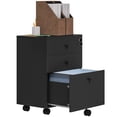 thumbnail image 1 of HOMCOM 3-Drawer Filing Cabinet with Lock, Mobile File Cabinet, Black, 1 of 10